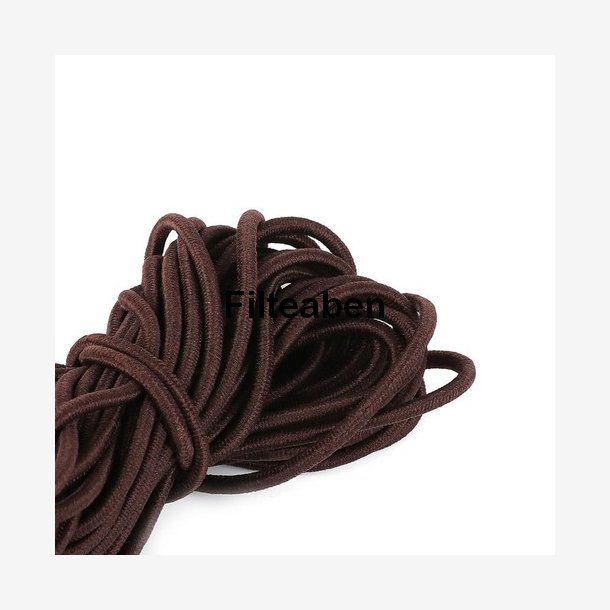 Elastik Snor 5 mtr 2mm Mørk Brun