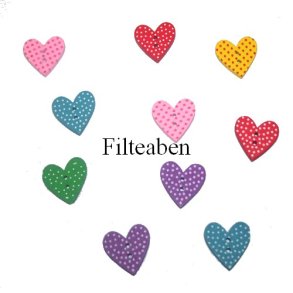 10 ass hjerte knapper 20 mm