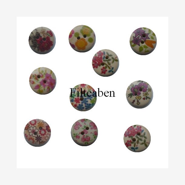 10 stk blomster 15 mm.