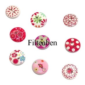 8 stk pige knapper 16 mm