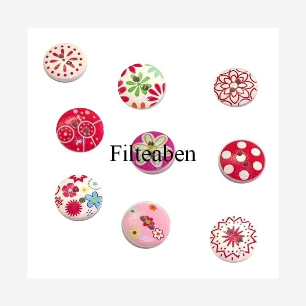 8 stk pige knapper 16 mm