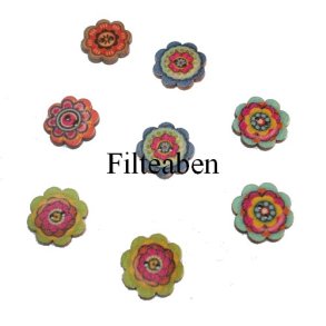 8 stk blomster knapper 20 mm