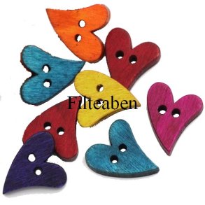 8 stk hjerte knapper 20 mm