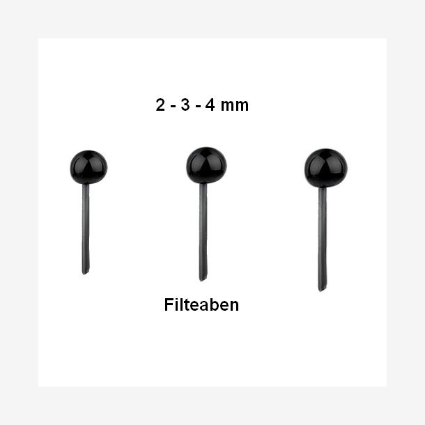 Øjne sort 9 par 2 - 3 - 4 mm