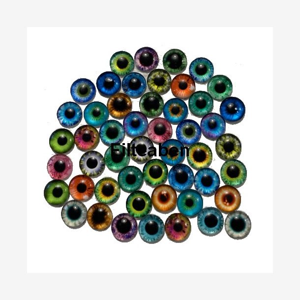 10 mm Dyreøjne i glas 5 par ass.