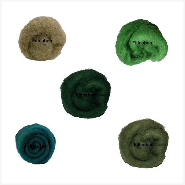 5 * 10 gr. Mrk Grn nuancer Karteflor