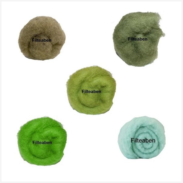 5 * 10 gr. Lys Grn nuancer Karteflor