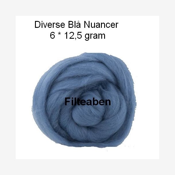 6 * 12,5 gr. Blå Nuancer