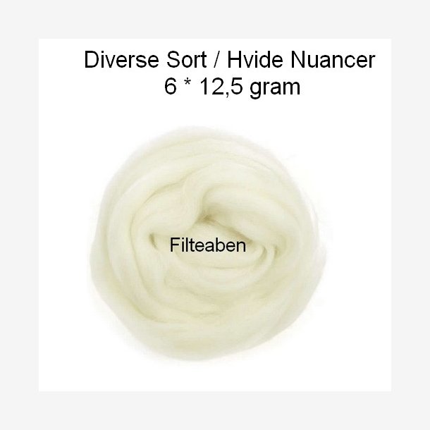 6 * 12,5 gr. Hvide / Sort Nuancer