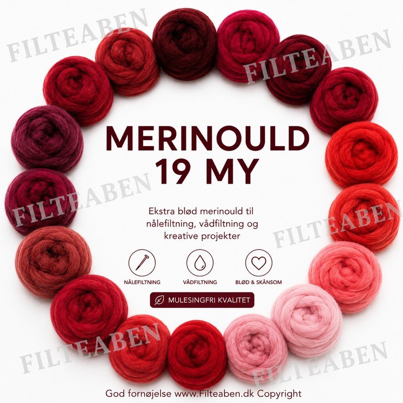 Merinould Rød / Bordeaux - Filteaben