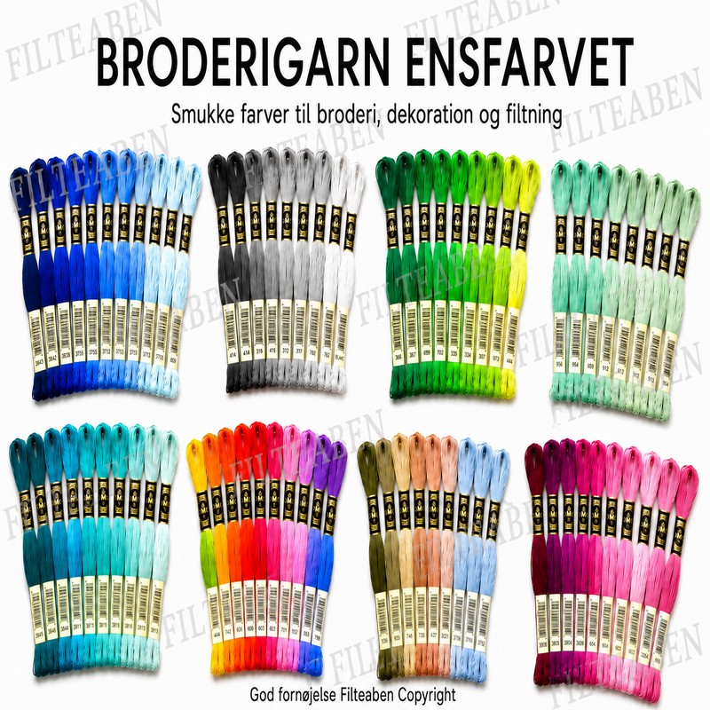 Broderigarn Ensfarvet