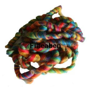 H�r kr�ller Uld Regnbue Meleret