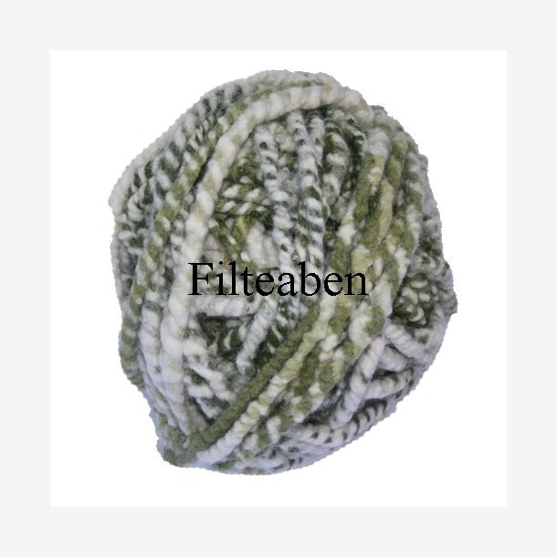 1 mtr Hvid / Grøn Filtesnøre