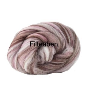 Brun - Rosa Meleret 70 % Uld / 30 % Silke 50 gr. 