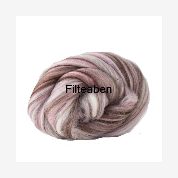Brun - Rosa Meleret 70 % Uld / 30 % Silke 50 gr.