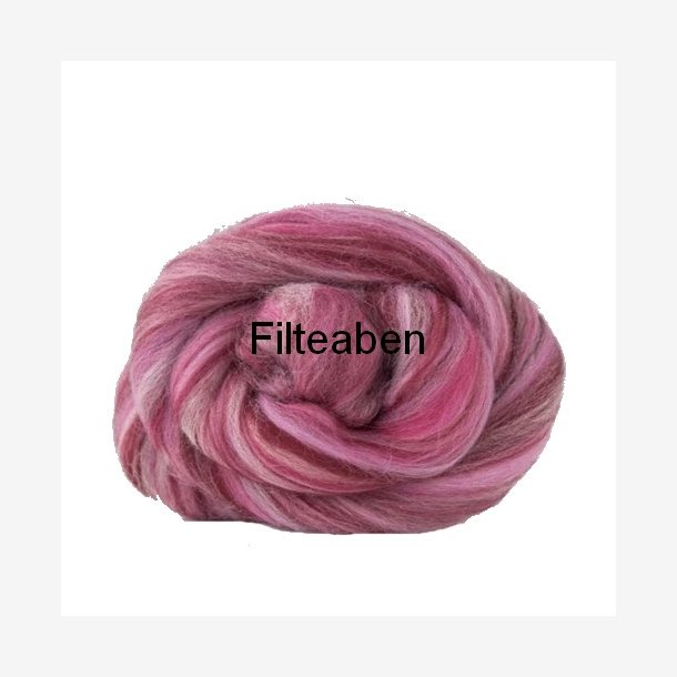 Mørk Rosa Meleret 70 % Uld / 30 % Silke 50 gr.