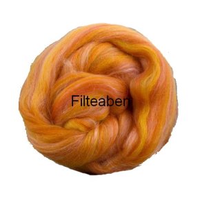 Lys Orange Meleret 70 % Uld / 30 % Silke 25 gr. 