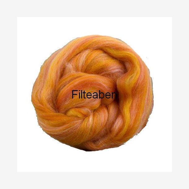 Lys Orange Meleret 70 % Uld / 30 % Silke 25 gr. 