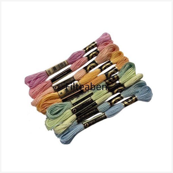 Pastel broderi 10 stk