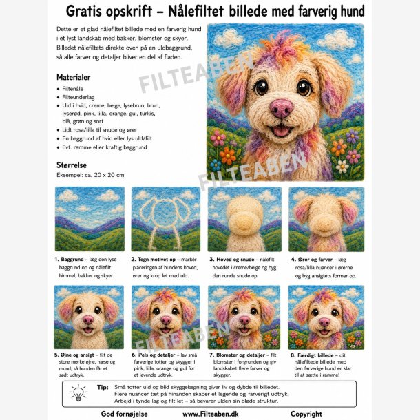 Hund billede n�lefiltning