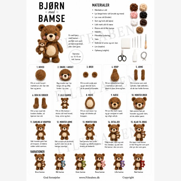 Bj�rn med bamse  N�lefilt