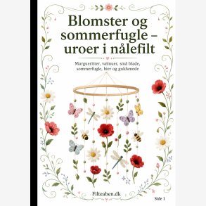 Blomster og sommerfugle-uroer i n�lefilt 