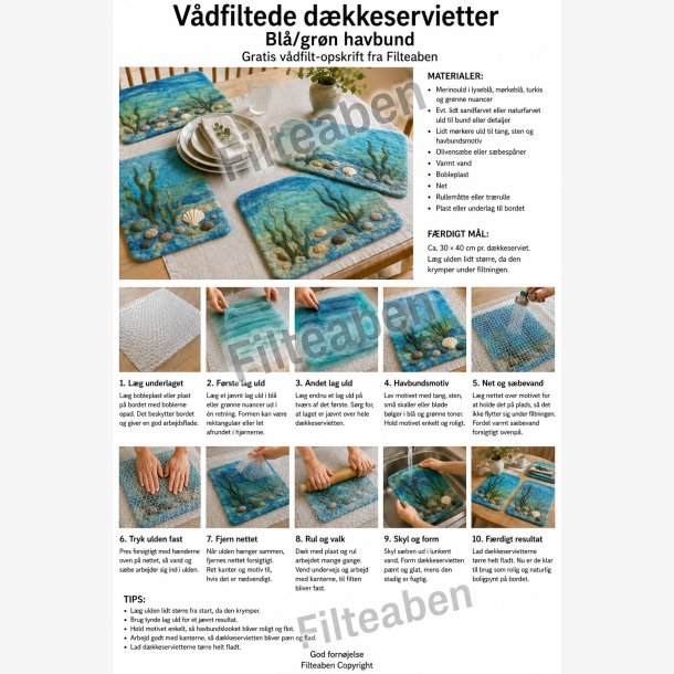 D�kkeservietter havbund v�dfiltning