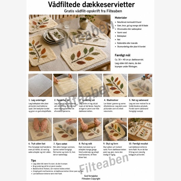 D�kkeservietter blade v�dfiltning
