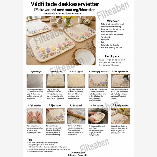 D�kkeservietter p�ske v�dfiltning