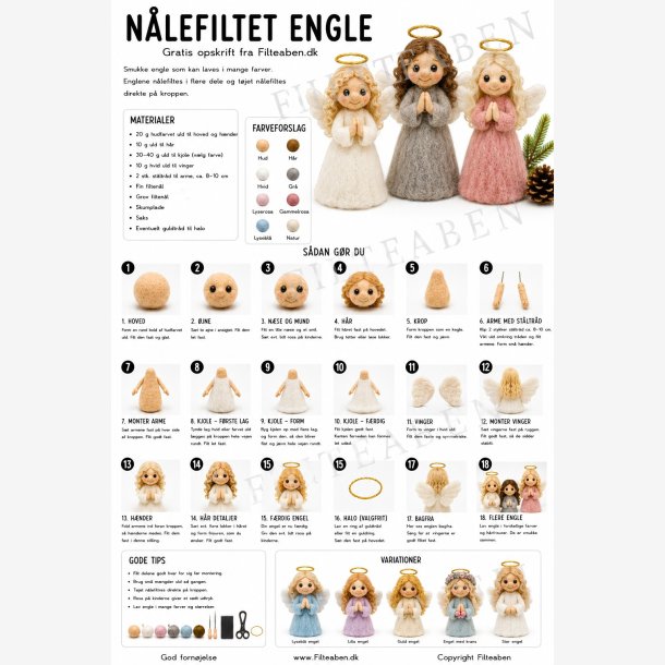 Engle n�lefiltet opskrift