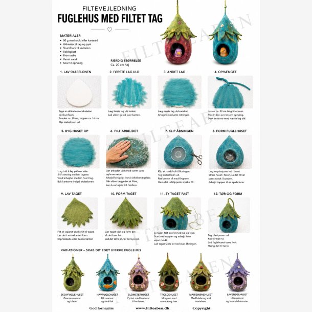 Fuglehus med tag v�dfiltning