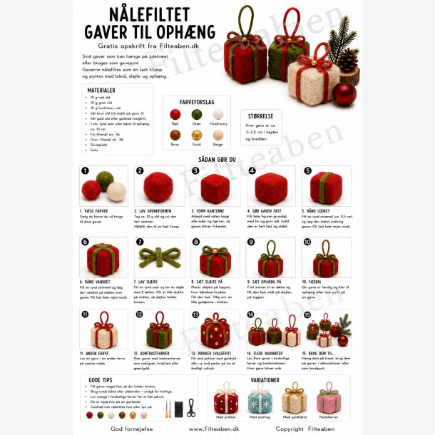 Gaver til oph�ng n�lefiltet opskrift