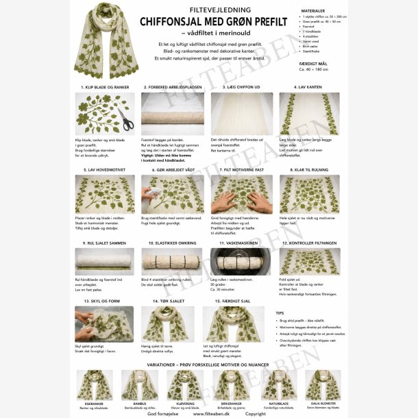 Gr�n chiffon sjal v�dfiltning
