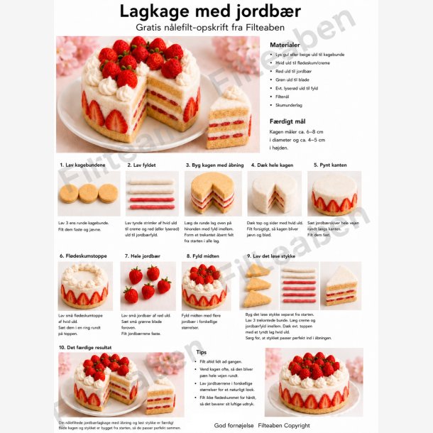 Jordb�r kage n�lefilte opskrift