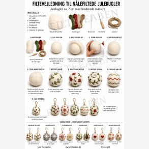 Jule kugler med broderi n�lefiltet opskrift