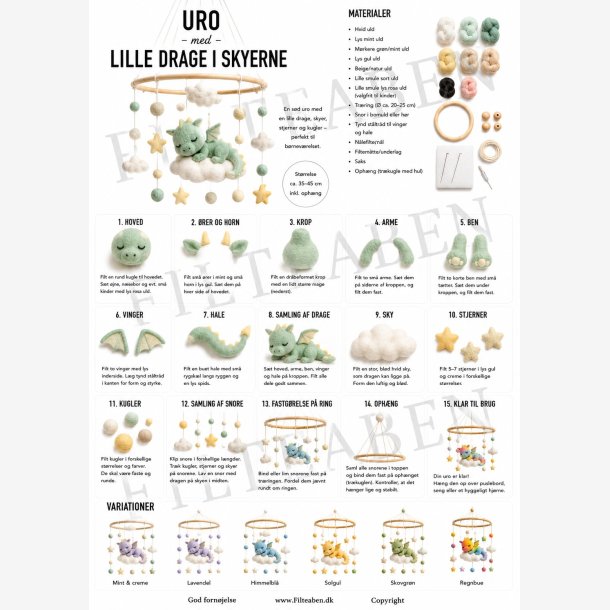 Lille drage i skyerne uro n�lefiltet opskrift