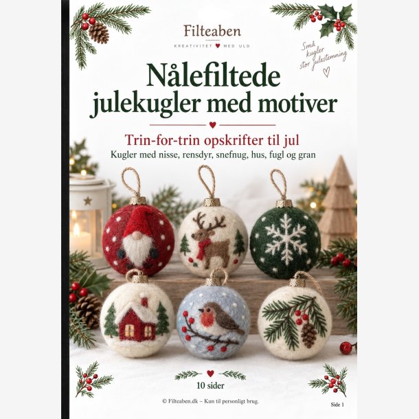 N�lefiltede julekugler med motiver h�fte