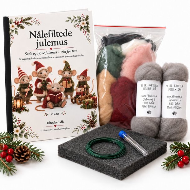 Materialepakke til n�lefiltede julemus