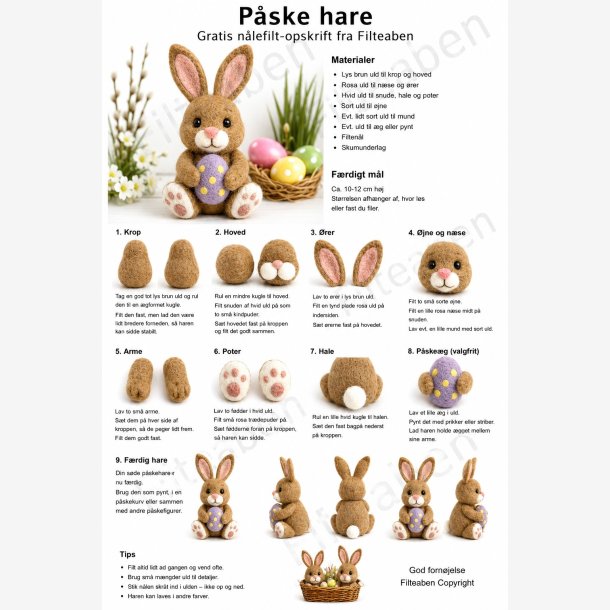 P�ske hare n�lefilte opskrift