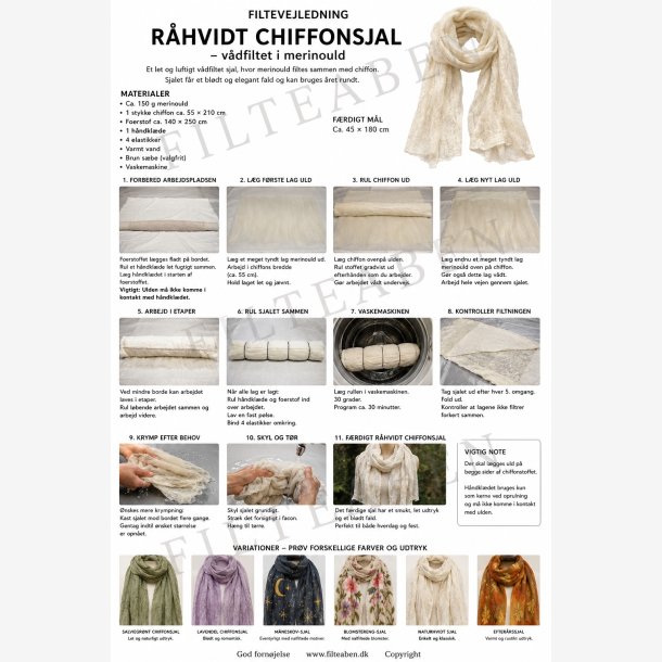 R� hvid Sjal med chiffon v�dfiltning