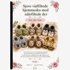 Sjove v�dfiltede hjemmesko med n�lefiltede dyr