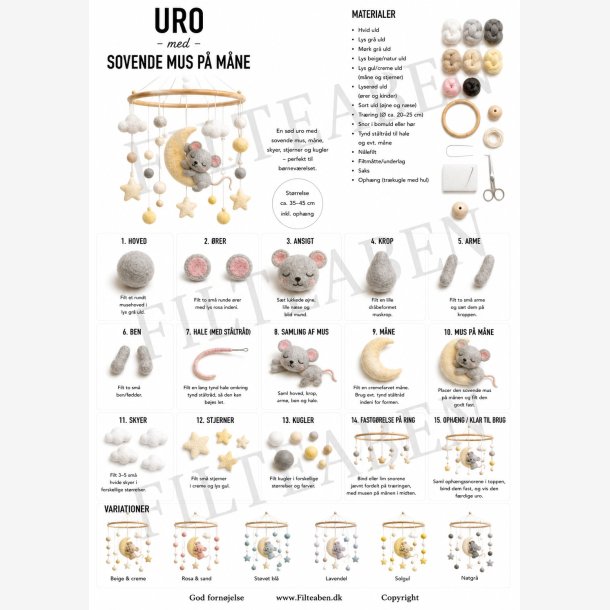 Sovende mus p� m�nen uro n�lefiltet opskrift