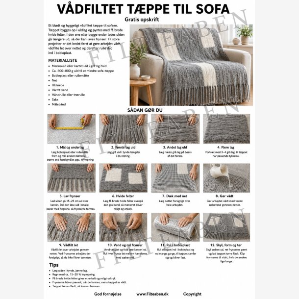 T�ppe gr� sofa v�dfiltning
