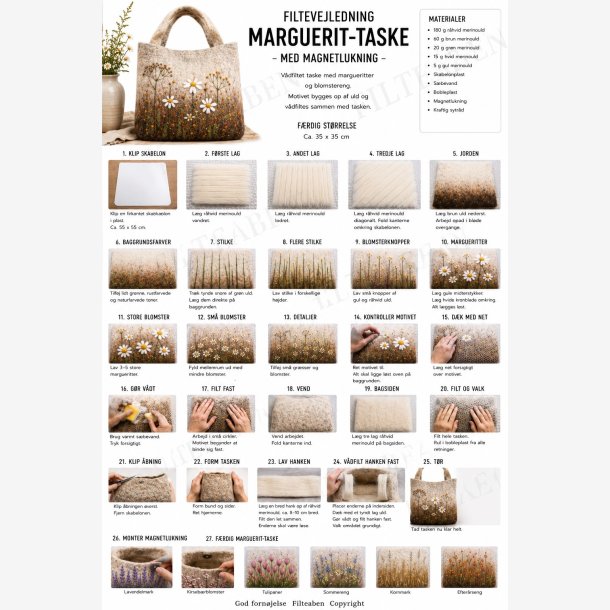 Taske med marguerit v�dfiltning
