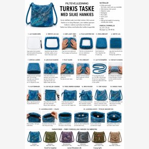 Taske turkis lille v�dfiltning