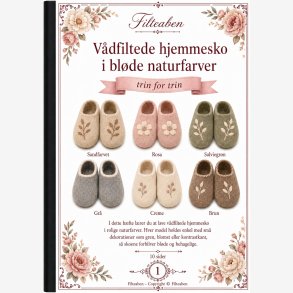 V�dfiltede hjemmesko i bl�de naturfarver
