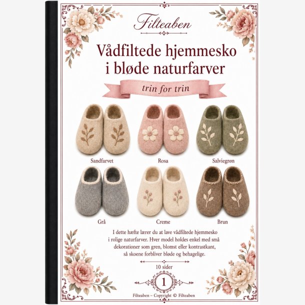 V�dfiltede hjemmesko i bl�de naturfarver