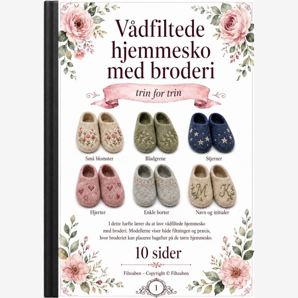 V�dfiltede hjemmesko med broderi 