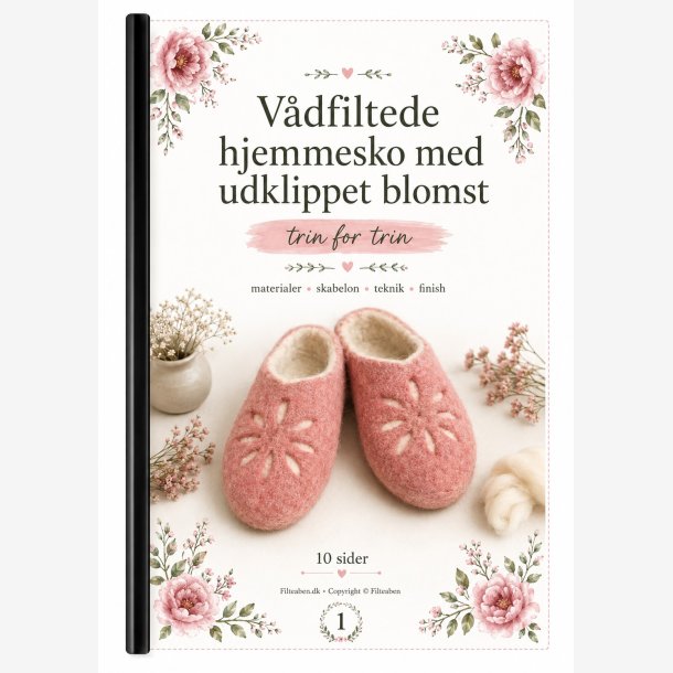 V�dfiltede hjemmesko med udklippet blomst 