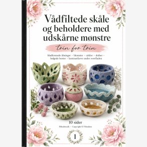 V�dfiltede sk�le og beholdere med udsk�rne m�nstre